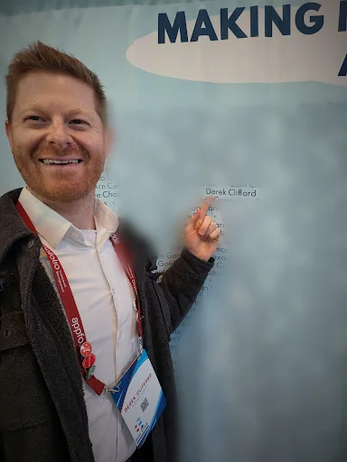 Derek at an industry conference